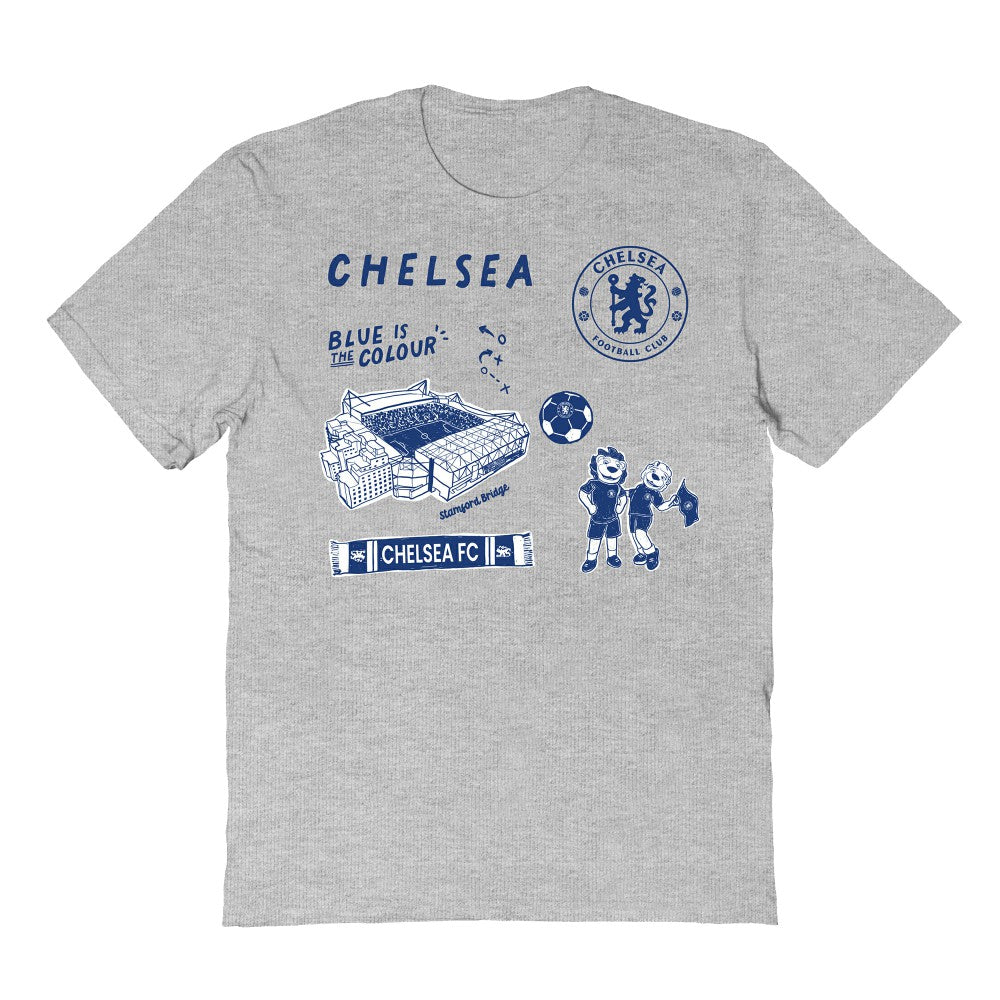 Chelsea Vive La Fete Youth Impressions Icons T-Shirts - Gray