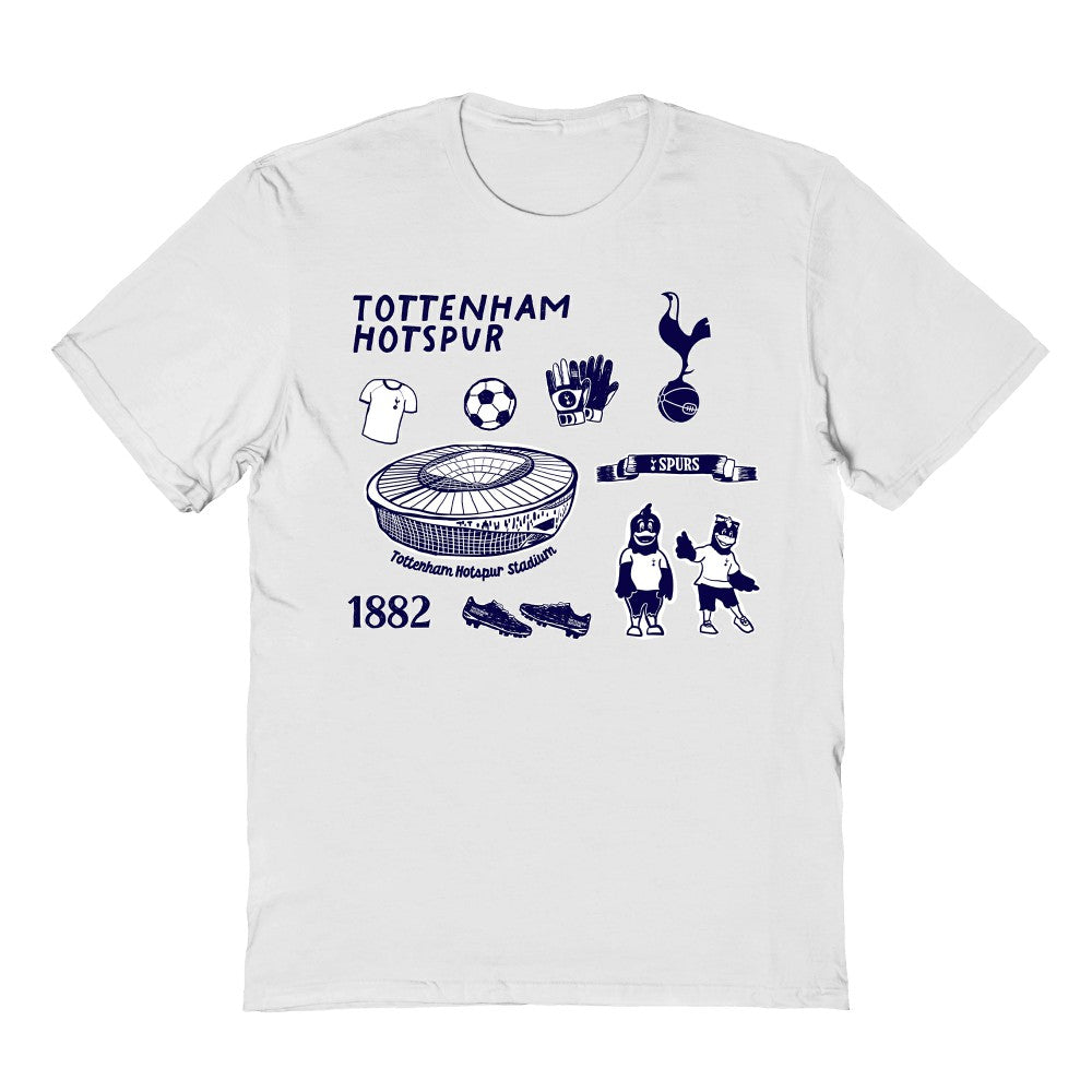 Tottenham Hotspur Vive La Fete Youth Impressions Icons T-Shirts - White