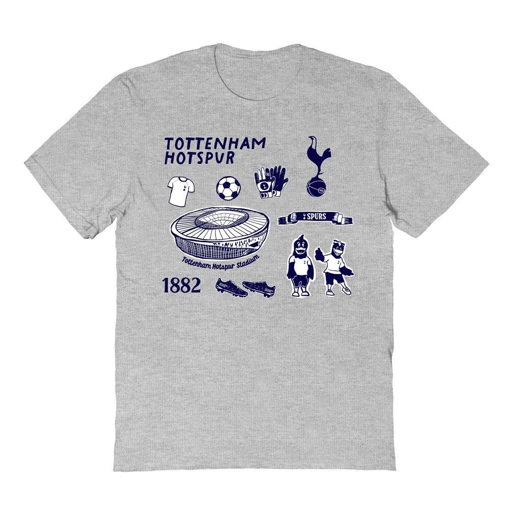 Tottenham Hotspur Vive La Fete Youth Impressions Icons T-Shirts - Gray