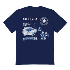 Chelsea Vive La Fete Youth Impressions Icons T-Shirts - Navy