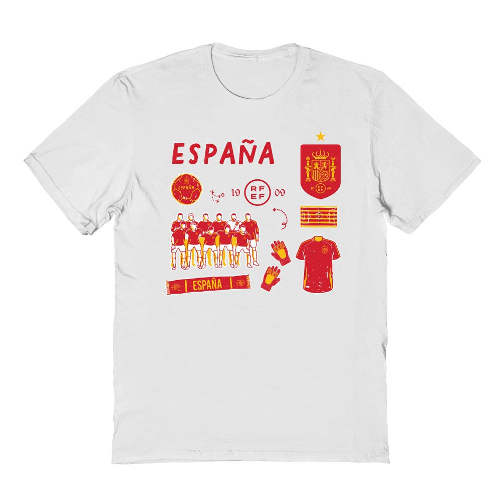 Spain National Team Vive La Fete Youth Impressions Icons T-Shirts - White