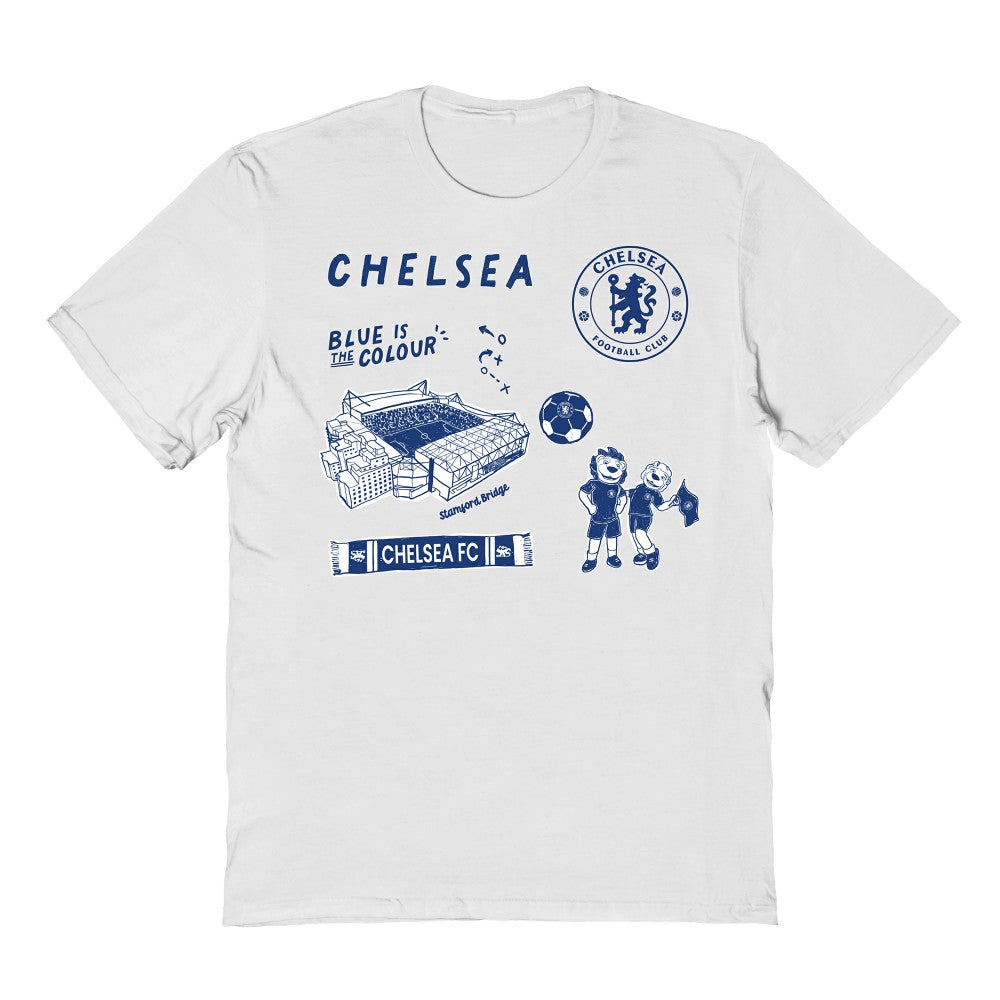 Chelsea Vive La Fete Youth Impressions Icons T-Shirts - White