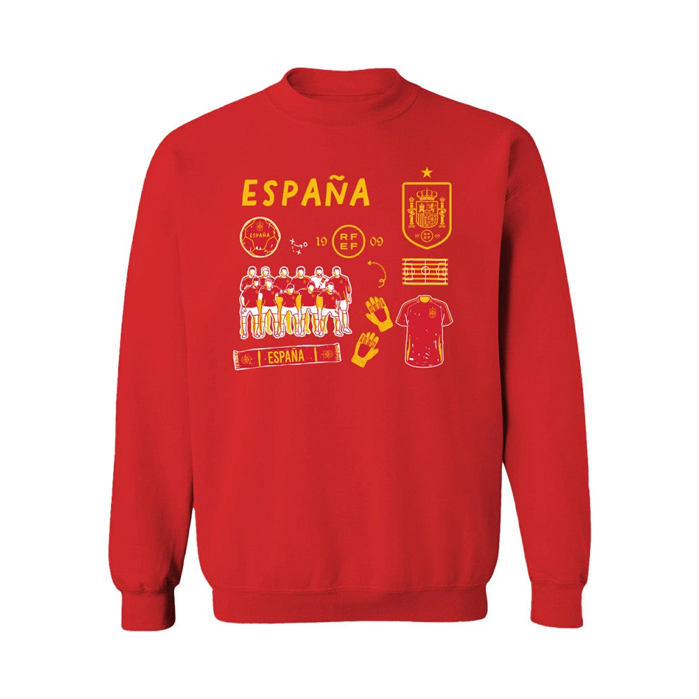 Spain National Team Vive La Fete Women's Impressions Icons Sweatshirt - Red