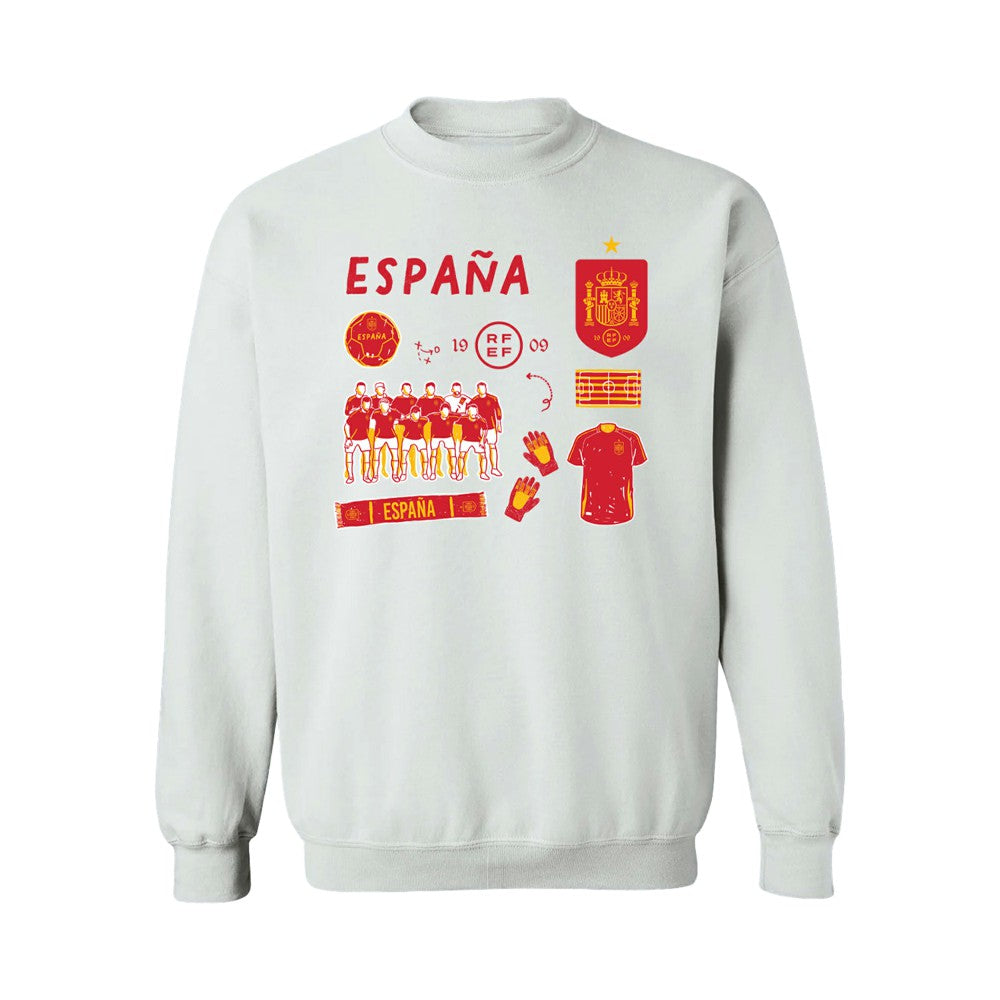 Spain National Team Vive La Fete Women's Impressions Icons Sweatshirt - White