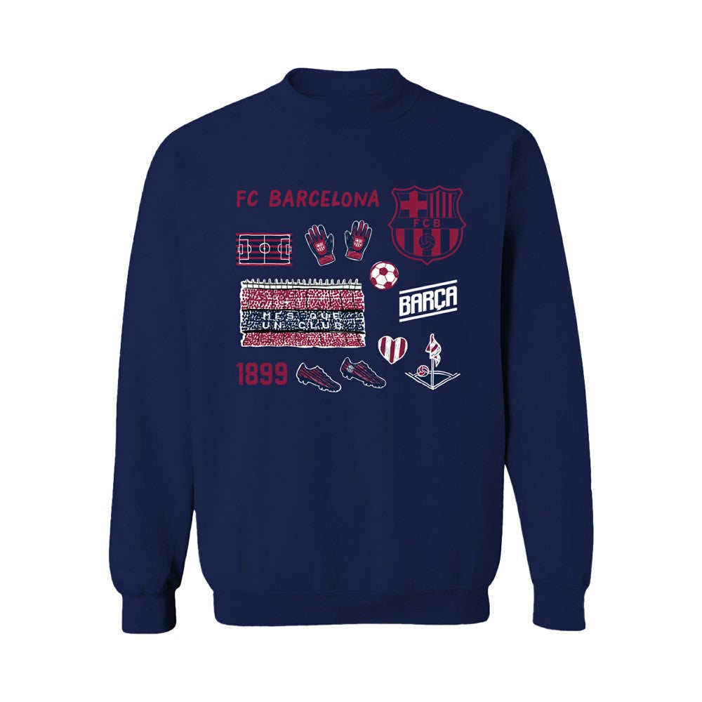 Barcelona Vive La Fete Women's Impressions Icons Sweatshirt - Navy