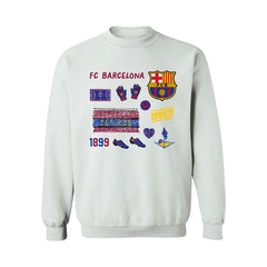 Barcelona Vive La Fete Women's Impressions Icons Sweatshirt - White
