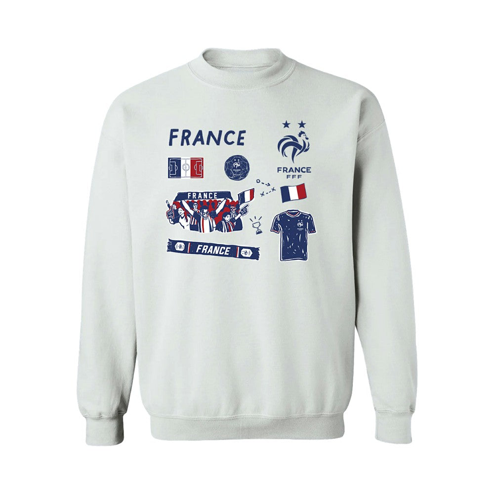 France National Team Vive La Fete Women's Impressions Icons Sweatshirt - White