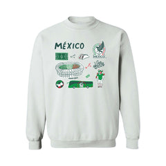 Mexico National Team Vive La Fete Women's Impressions Icons Sweatshirt - White
