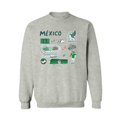 Mexico National Team Vive La Fete Women's Impressions Icons Sweatshirt - Gray