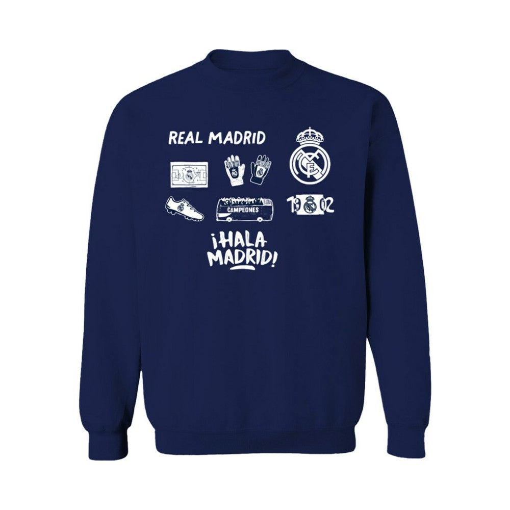 Real Madrid Vive La Fete Women's Impressions Icons Sweatshirt - Navy