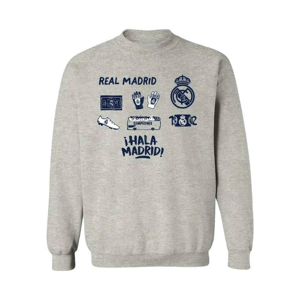 Real Madrid Vive La Fete Women's Impressions Icons Sweatshirt - Gray