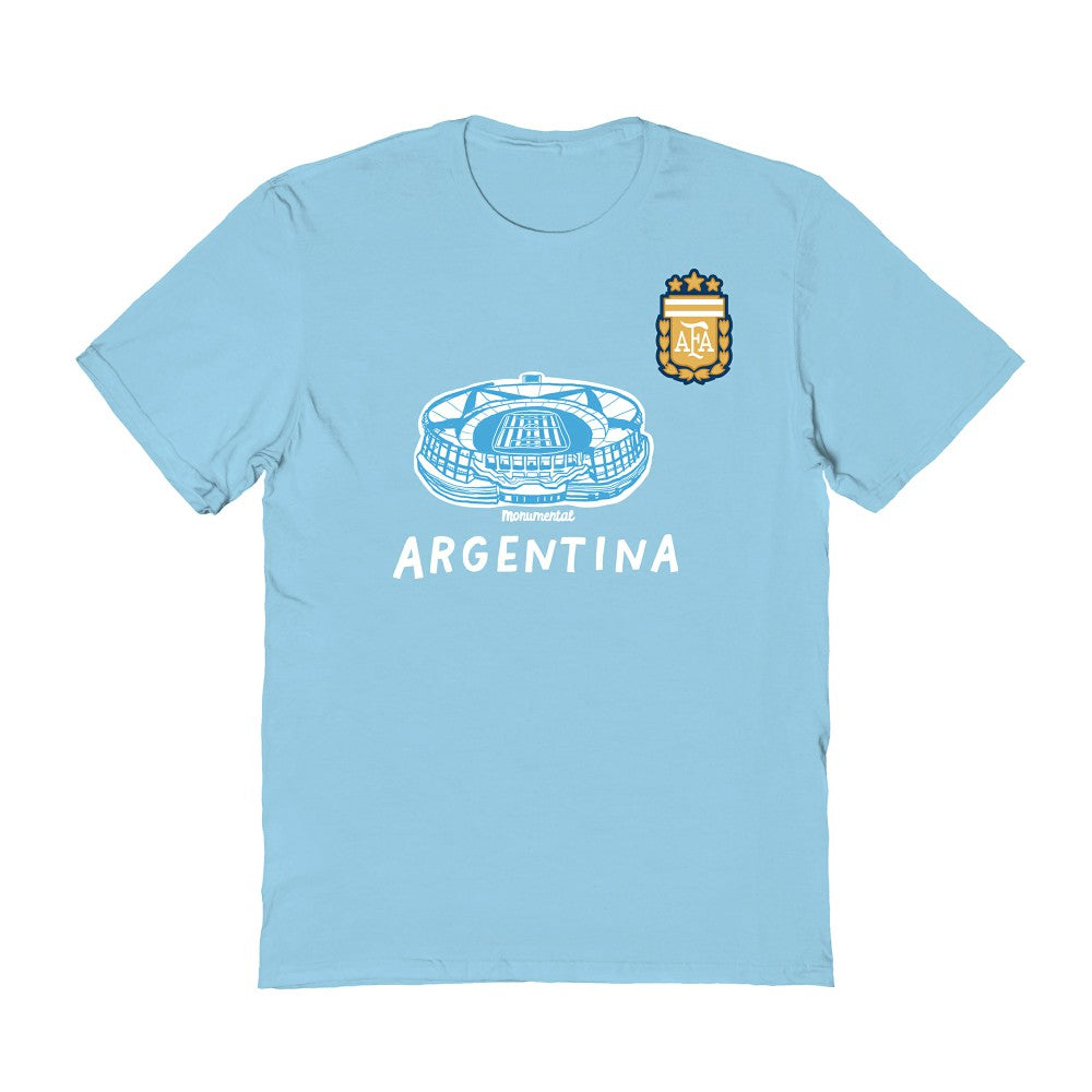 Argentina National Team Vive La Fete Women's Stadium Style T-Shirts - Light Blue