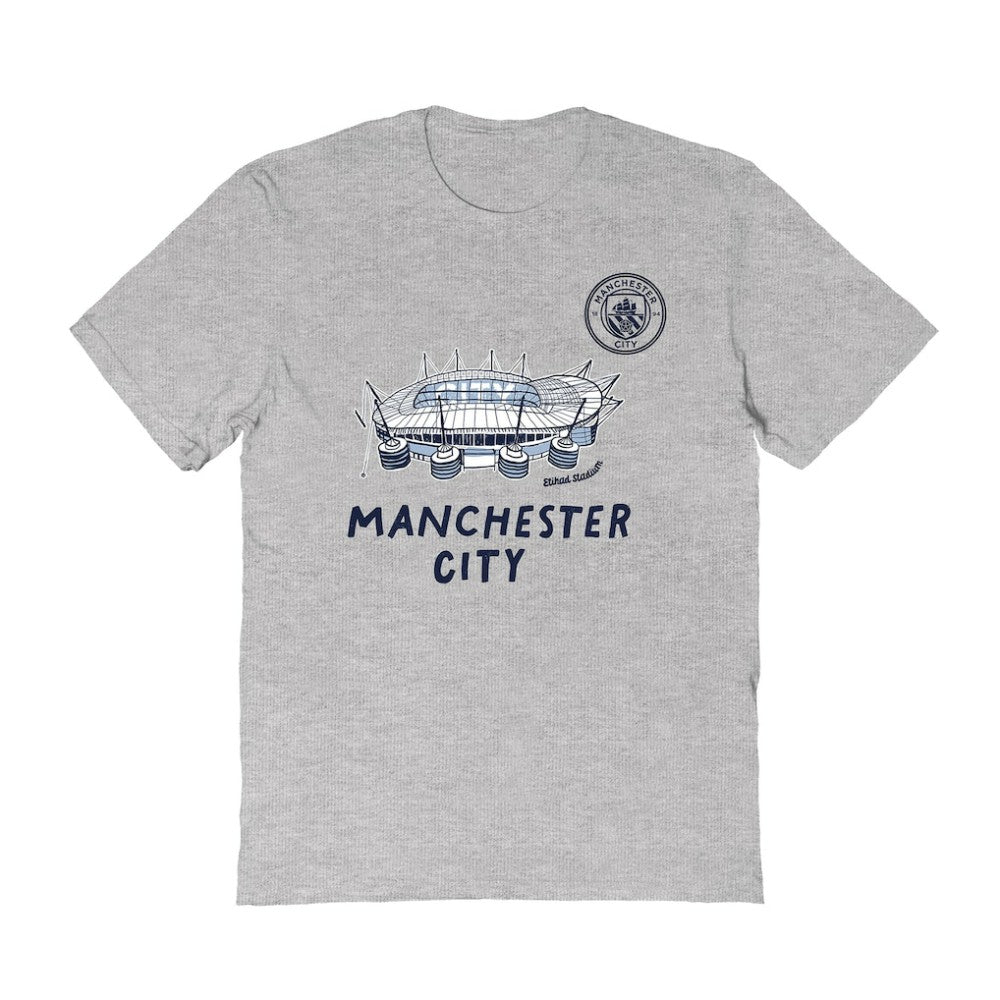 Manchester City Vive La Fete Women's Stadium Style T-Shirts - Gray