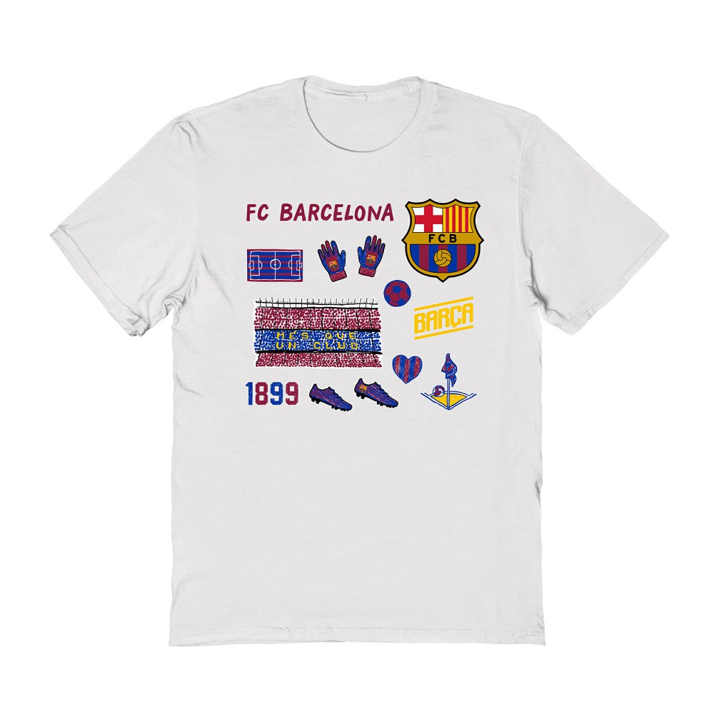Barcelona Vive La Fete Women's Impressions Icons T-Shirts - White