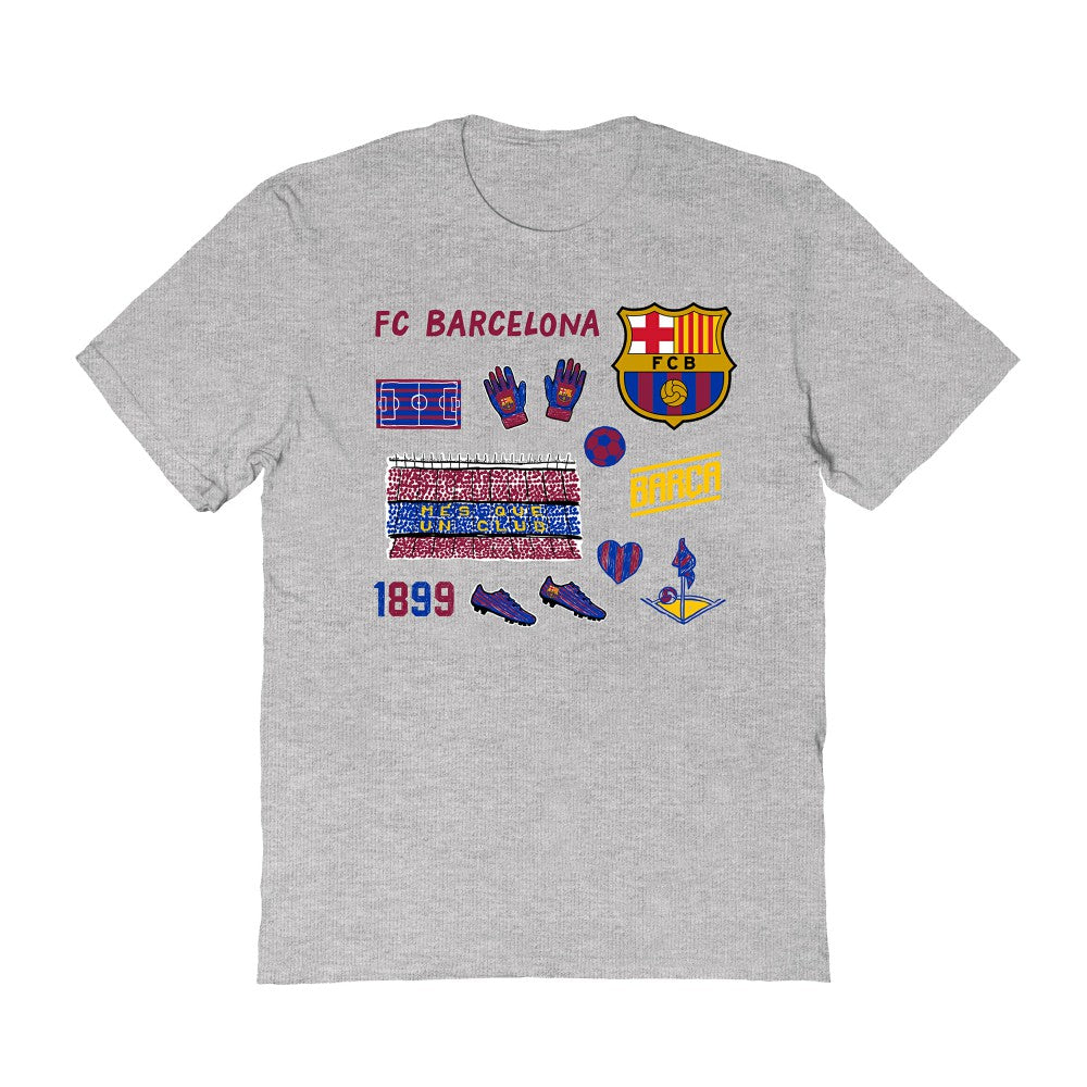 Barcelona Vive La Fete Women's Impressions Icons T-Shirts - Gray