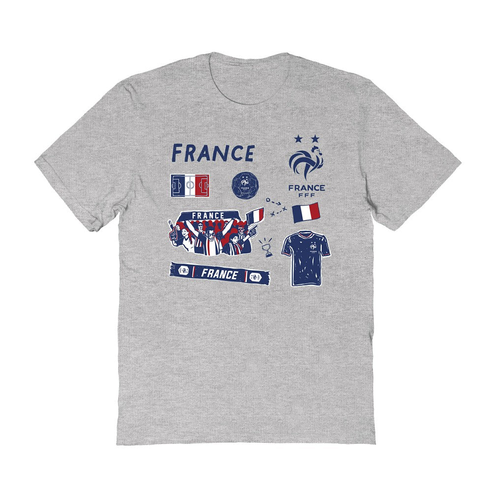France National Team Vive La Fete Women's Impressions Icons T-Shirts - Gray