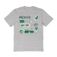 Mexico National Team Vive La Fete Women's Impressions Icons T-Shirts - Gray