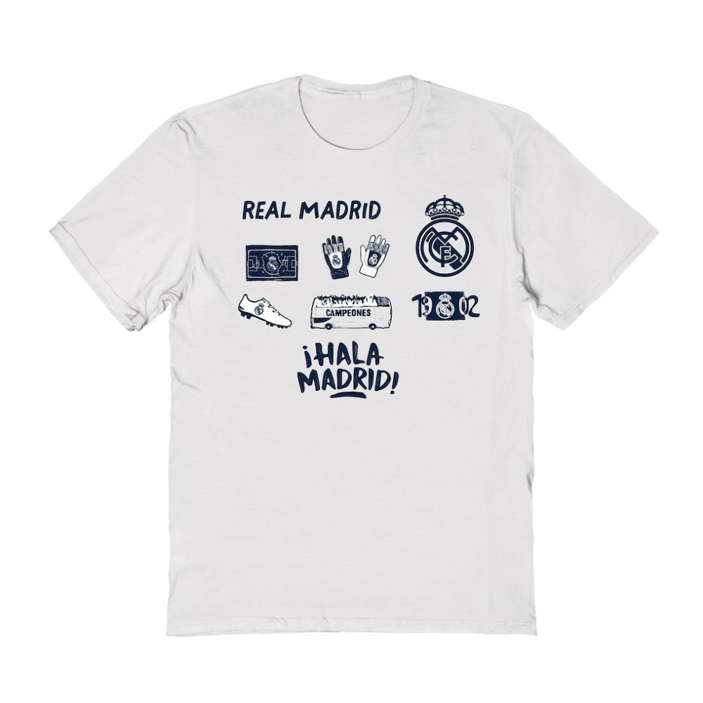 Real Madrid Vive La Fete Women's Impressions Icons T-Shirts - White