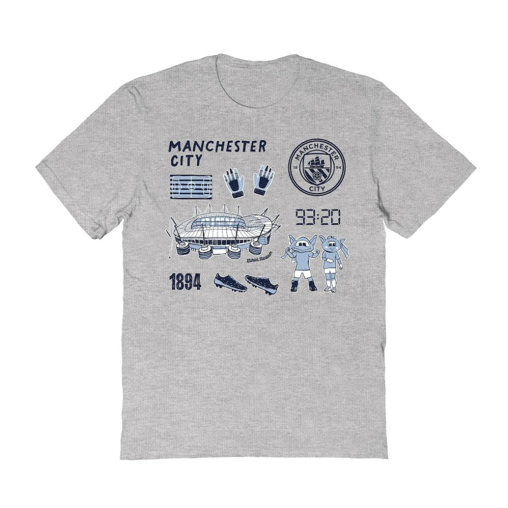 Manchester City Vive La Fete Women's Impressions Icons T-Shirts - Gray