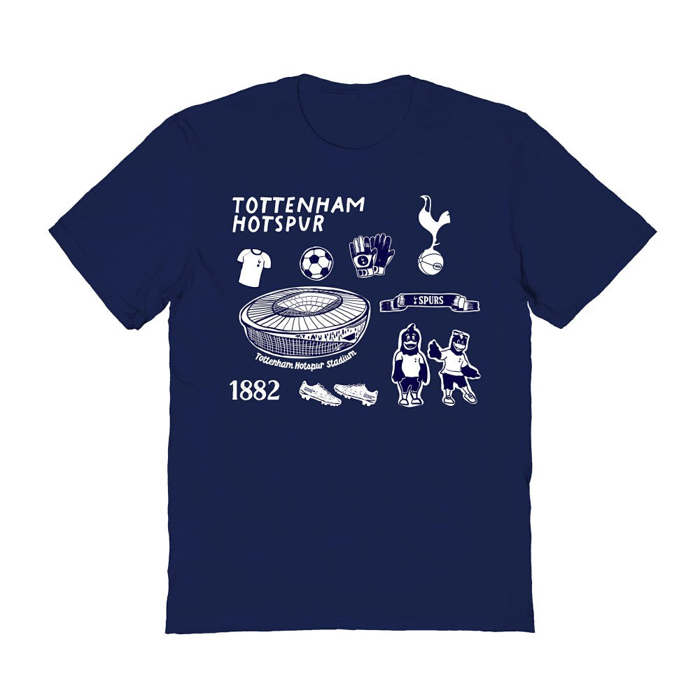 Tottenham Hotspur Vive La Fete Women's Impressions Icons T-Shirts - Navy