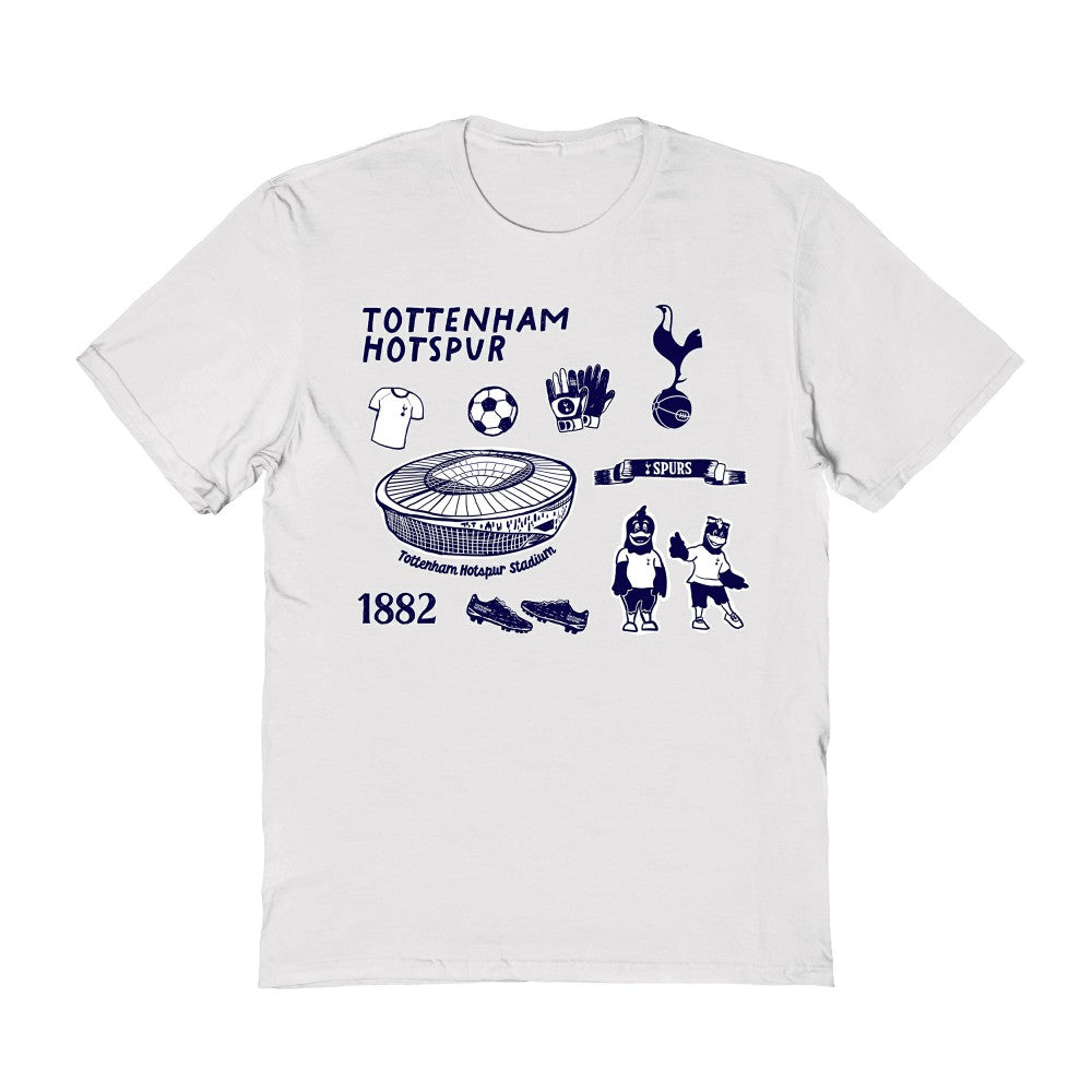 Tottenham Hotspur Vive La Fete Women's Impressions Icons T-Shirts - White