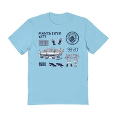 Manchester City Vive La Fete Women's Impressions Icons T-Shirts - Light Blue