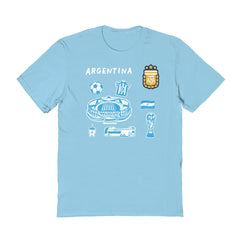 Argentina National Team Vive La Fete Women's Impressions Icons T-Shirts - Light Blue