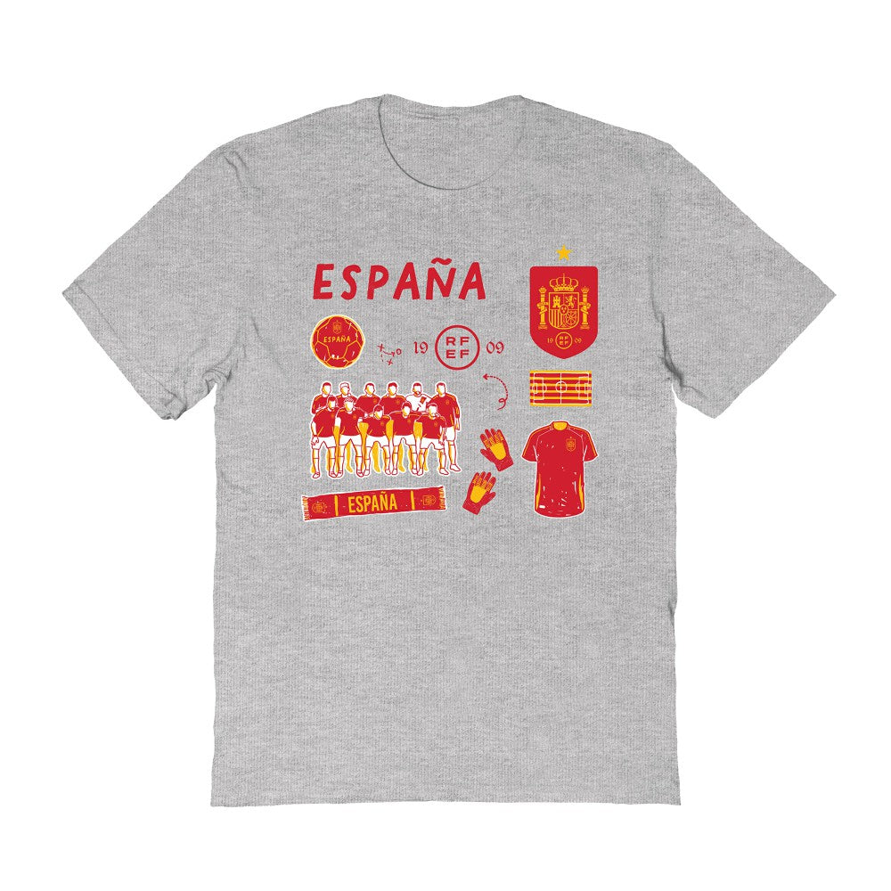 Spain National Team Vive La Fete Women's Impressions Icons T-Shirts - Gray