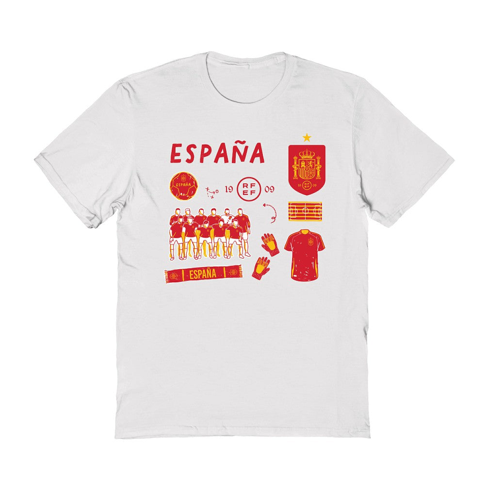 Spain National Team Vive La Fete Women's Impressions Icons T-Shirts - White