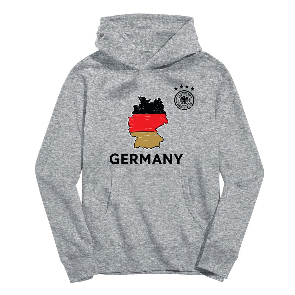 Germany National Team Vive La Fete Youth Map Style Hoodie - Gray