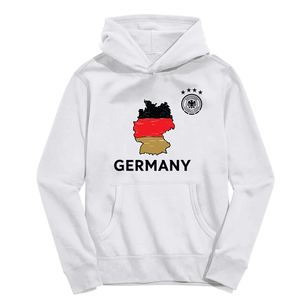 Germany National Team Vive La Fete Youth Map Style Hoodie - White