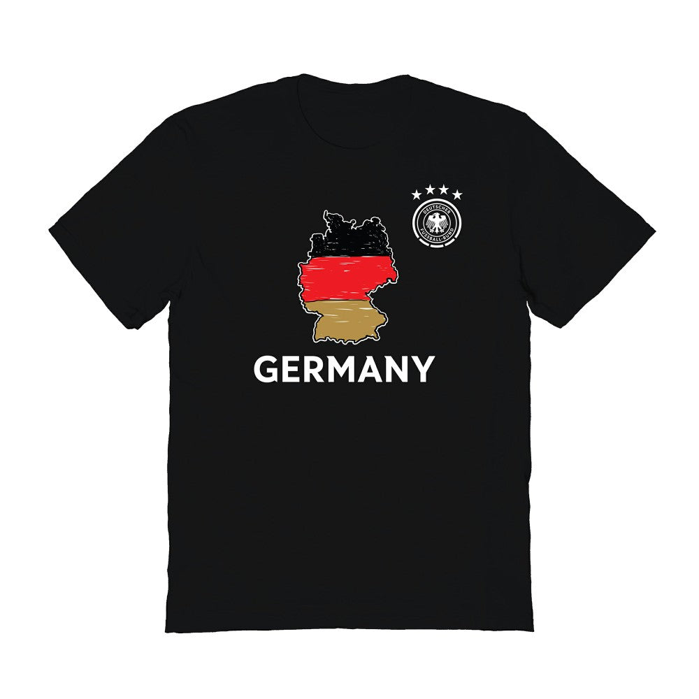 Germany National Team Vive La Fete Adult Map Style T-Shirts - Black