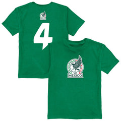Edson Álvarez Mexico National Team Vive La Fete Youth Player Name & Number Color Badge T-Shirts - Green