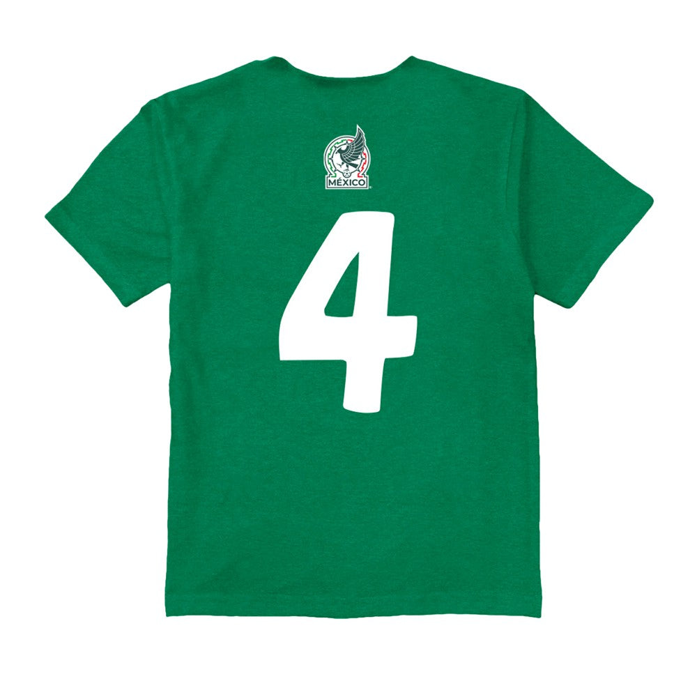 Edson Álvarez Mexico National Team Vive La Fete Youth Player Name & Number Color Badge T-Shirts - Green