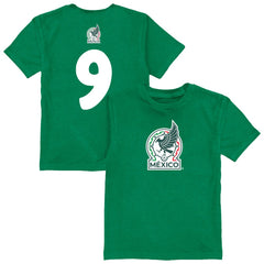 Raúl Jiménez Mexico National Team Vive La Fete Youth Player Name & Number Color Badge T-Shirts - Green
