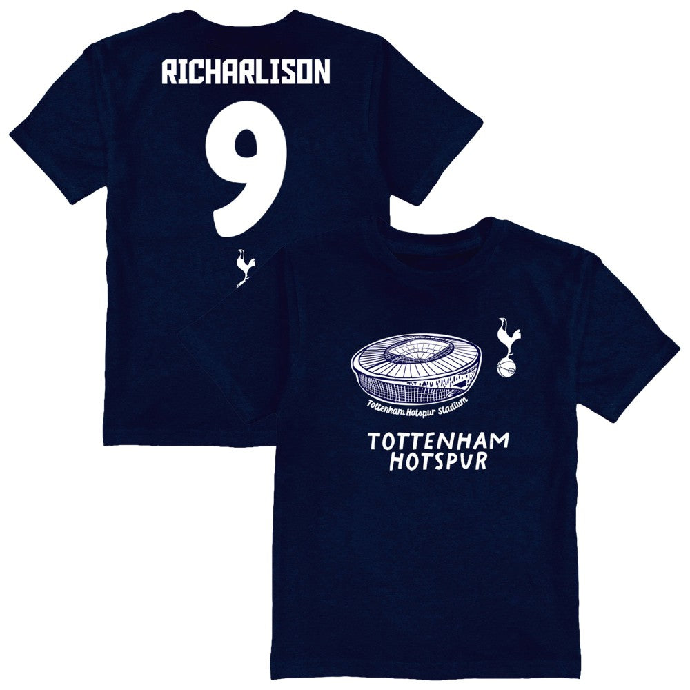 Richarlison Tottenham Hotspur Vive La Fete Youth Player Name & Number Stadium Style T-Shirts - Navy