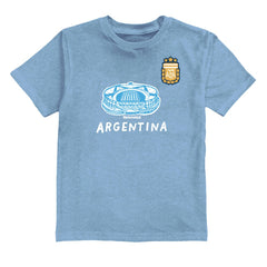 Lionel Messi Argentina National Team Vive La Fete Youth Player Name & Number Stadium Style T-Shirts - Light Blue