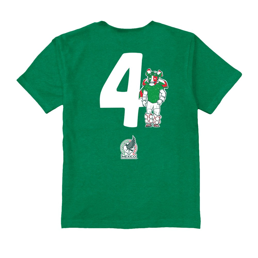 Edson Álvarez Mexico National Team Vive La Fete Youth Player Name & Number Stadium Style T-Shirts - Green