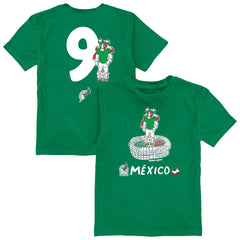 Raúl Jiménez Mexico National Team Vive La Fete Youth Player Name & Number Stadium Style T-Shirts - Green