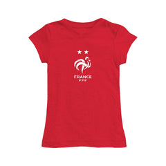 France National Team Vive La Fete Girls Youth Color Badge Fitted T-Shirts - Red