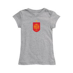 Spain National Team Vive La Fete Girls Youth Color Badge Fitted T-Shirts - Gray