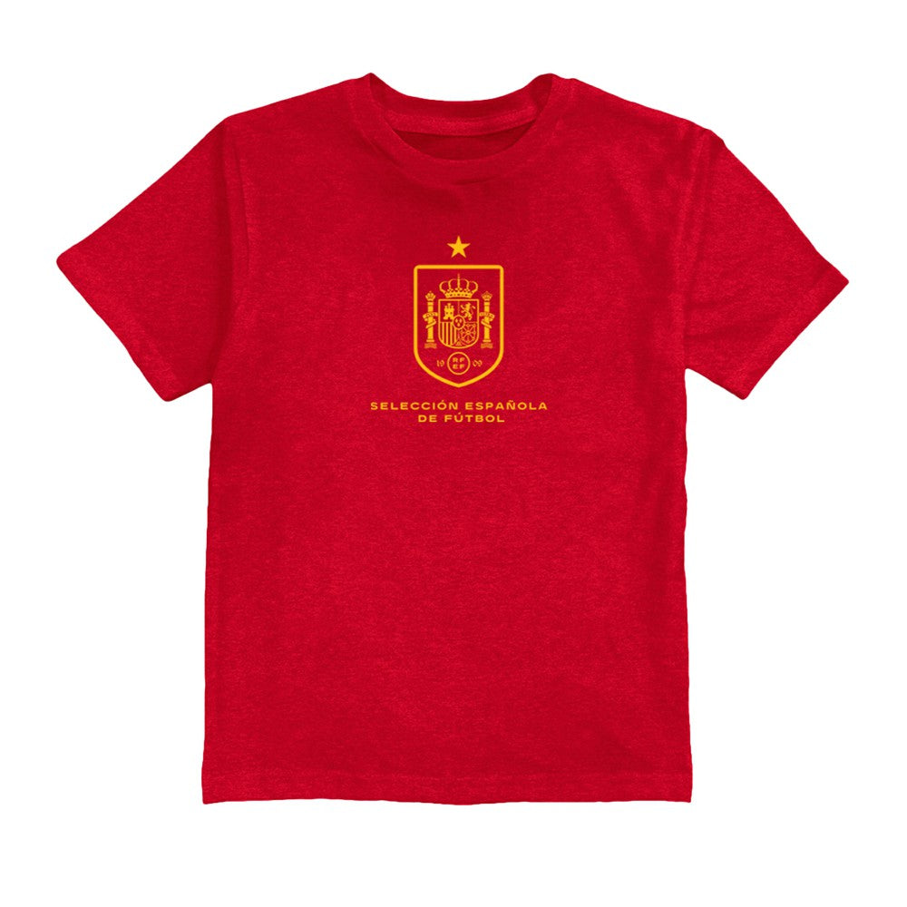 Spain National Team Vive La Fete Youth Color Badge T-Shirts - Red