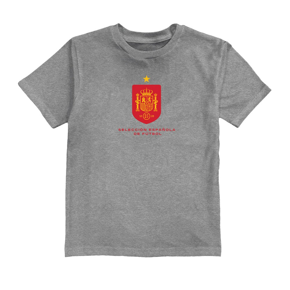 Spain National Team Vive La Fete Youth Color Badge T-Shirts - Gray
