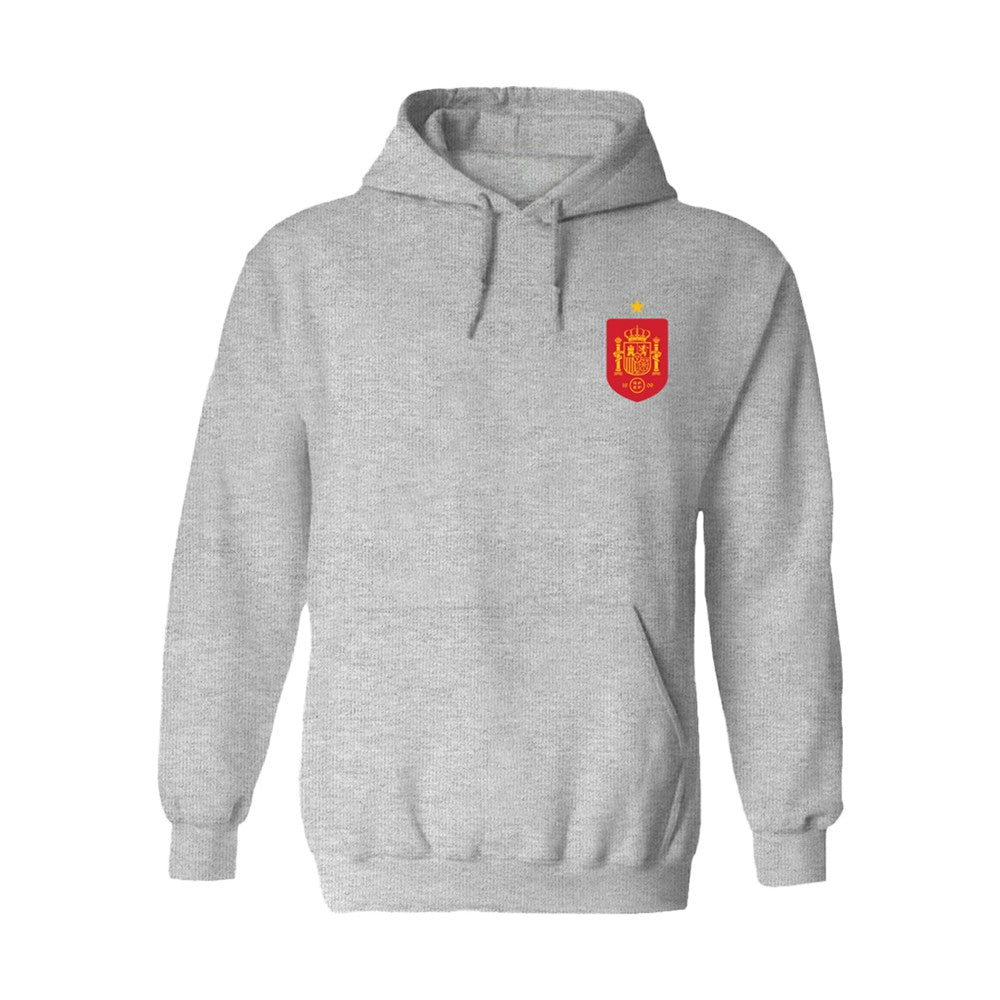 Spain National Team Vive La Fete Women's Color Badge Fleece Hoodie - Gray