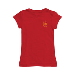 Spain National Team Vive La Fete Girls Youth Impressions Artwork Fitted T-Shirts - Red