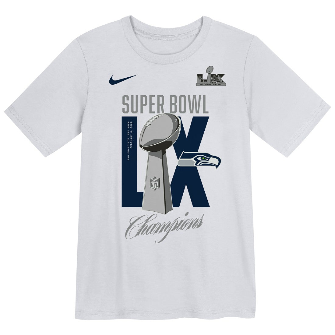 Seattle Seahawks Preschool Super Bowl LX Champions Heavy Chill T-Shirt White - Nike