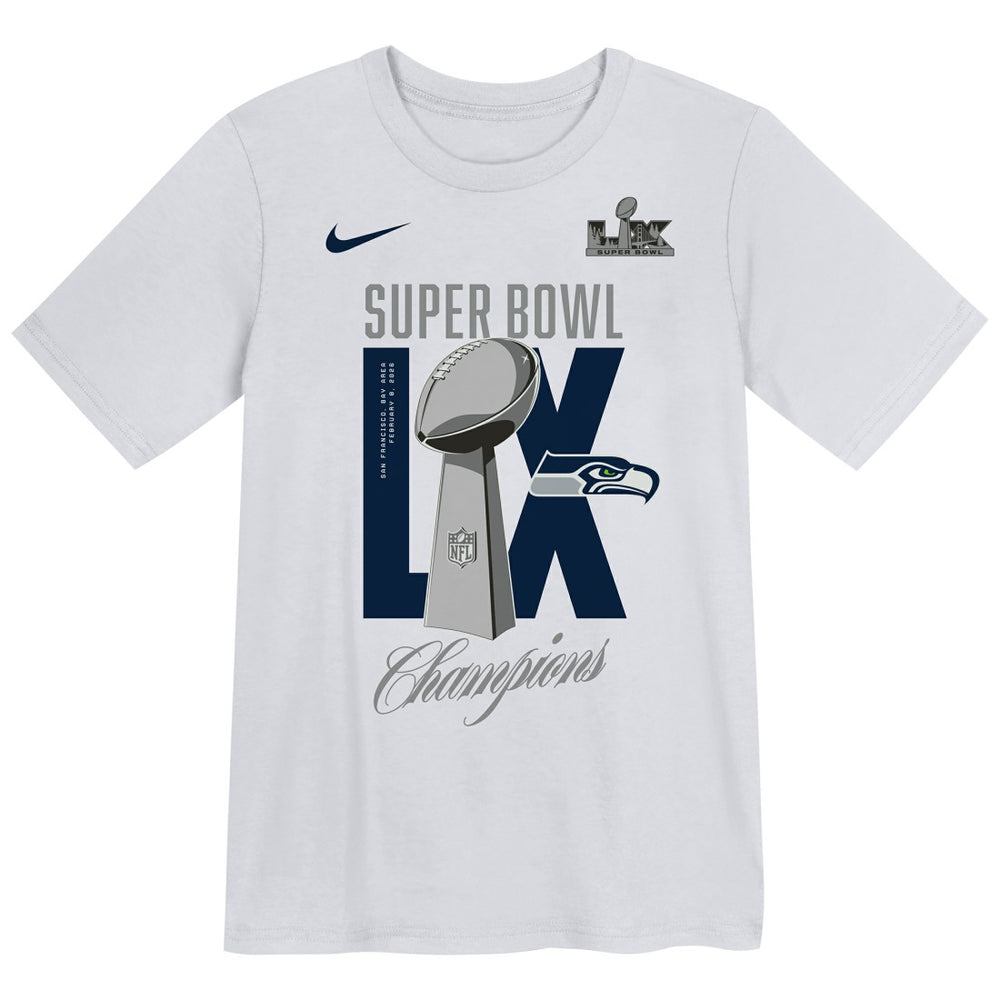 Seattle Seahawks Preschool Super Bowl LX Champions Heavy Chill T-Shirt White - Nike