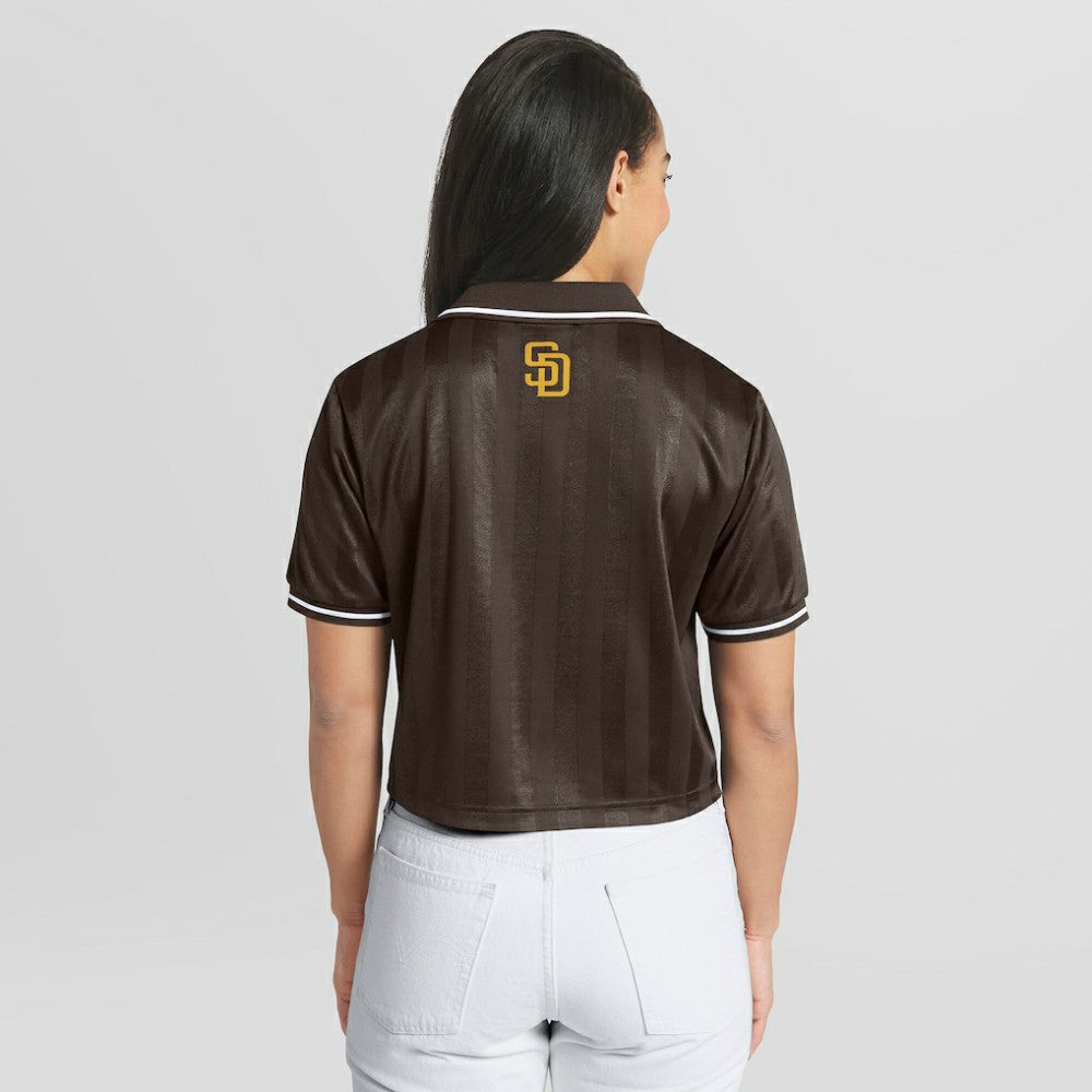 San Diego Padres WEAR by Erin Andrews Women's Cropped Polo for sale