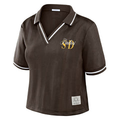 San Diego Padres WEAR by Erin Andrews Women's Cropped Polo for sale