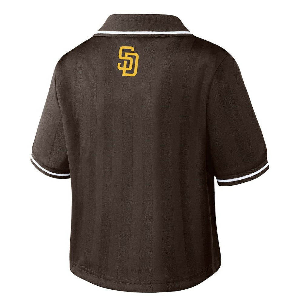 San Diego Padres WEAR by Erin Andrews Women's Cropped Polo for sale